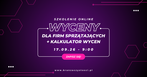 Wyceny dla firm sprzątających - szkolenie online 17.09.2026